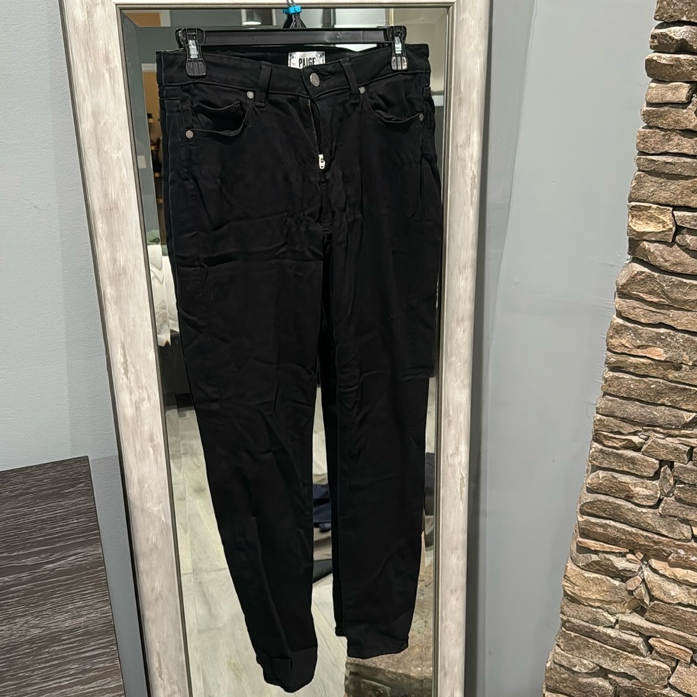 Paige black skinny jeans with stretch size 28